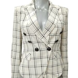 Plaid Double-Breasted Women's Blazer Size 2